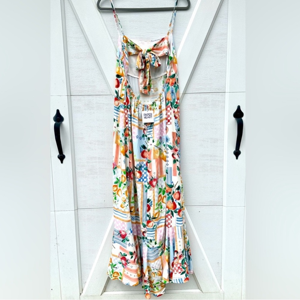 Anthropology Paper Heart Sunburst Fruit Patchwork Maxi Dress - Picture 3 of 6